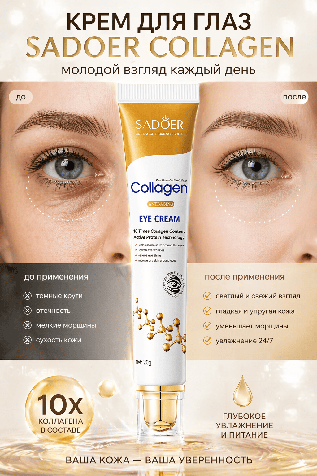Коллагеновый крем для глаз